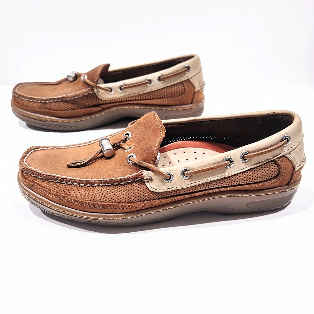 Sperry Top-Sider Boat Shoes Men’s 10M Casual Slip On Loafer Toggle Tie Leather